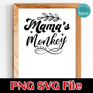 Mama's Monkey PNG SVG design template