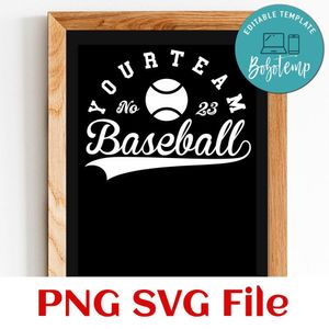 Baseball Team Template SVG Customizable