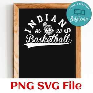 Indians Basketball Team SVG Customizable