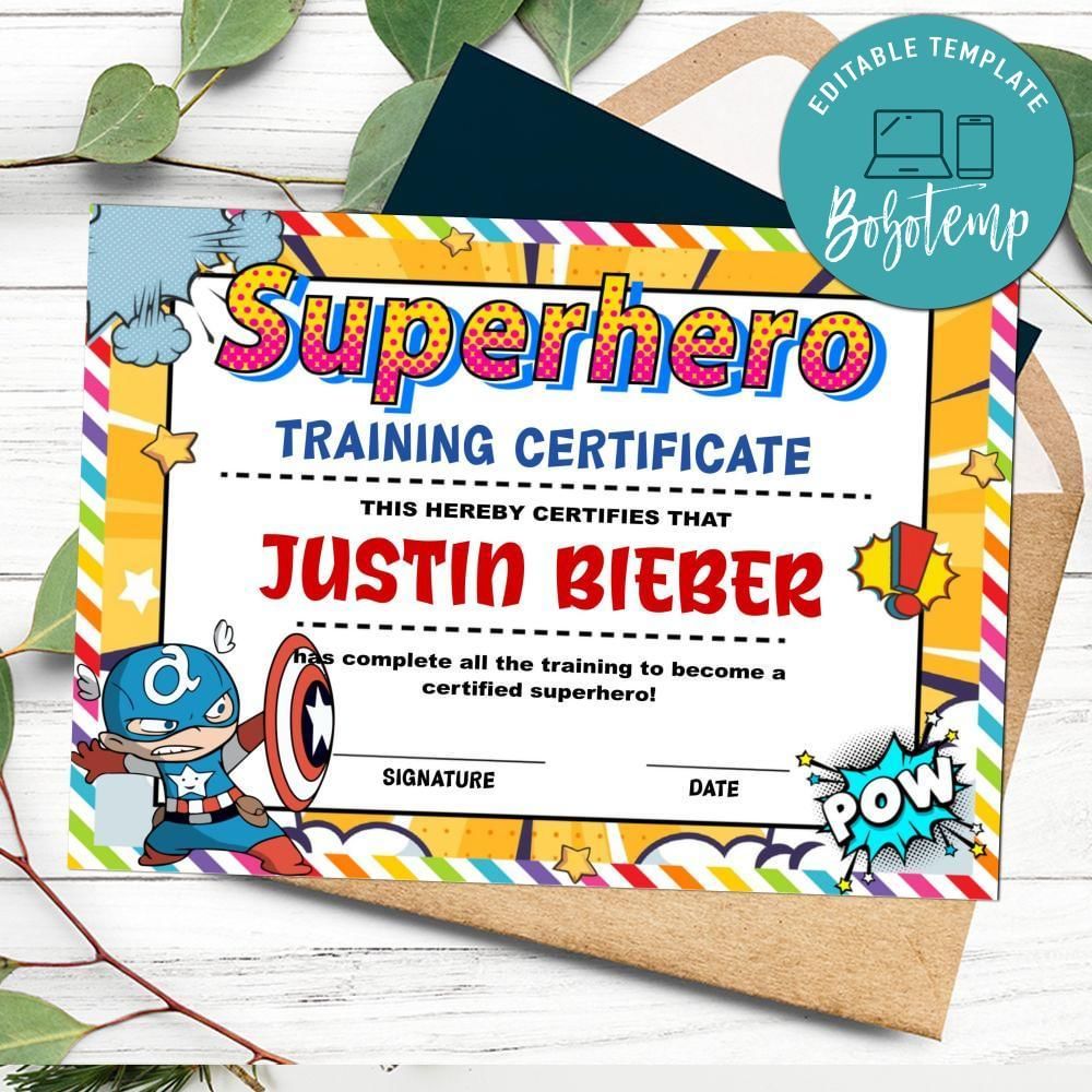 Captain Certificate Template Customizable Instant Download