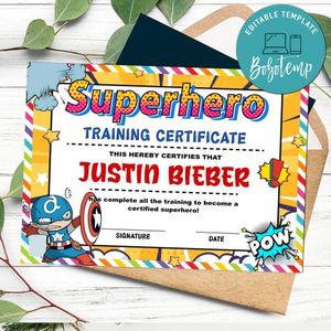 Captain Certificate Template Customizable Instant Download