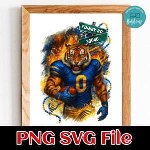 Tiger football player Customer Request PNG file template