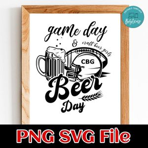 Beer Day Game Day PNG SVG file template