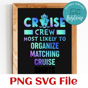 Cruise crew PNG design template