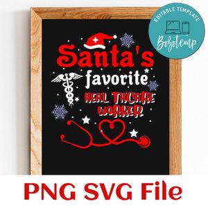 Santa's favorite heal thcare worker Customer Request PNG file template