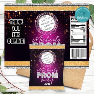 Prom send off Chip Bag Customizable template instant download