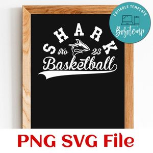 Sharks Basketball Team SVG Customizable