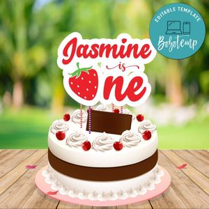 Berry Cake Topper Template Printable Instant Download