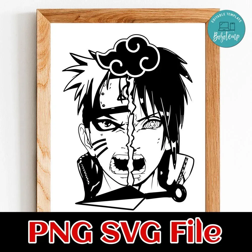 Naruto Sasuke PNG SVG file template | Bobotemp