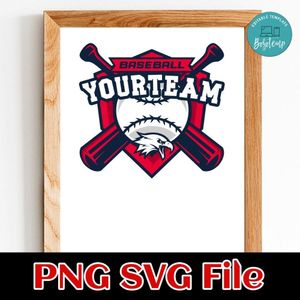 Custom Baseball your team name SVG PNG design template