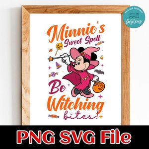 Minnie Sweet Spells And Be Witching Bites Halloween SVG PNG design template