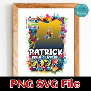 Pre-k class of 2025 Customer Request PNG file template