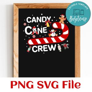 Candy cane crew Customer Request PNG file template