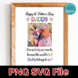 Happy 1st Father’s Day Customer Request PNG file template