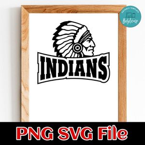 Indians Mascot PNG SVG file template