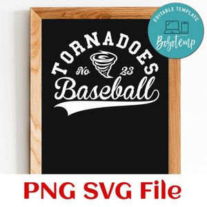 Tornadoes Baseball Team SVG Customizable
