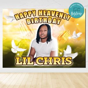 Birthday Backdrop Customer Request Customizable Instant Download