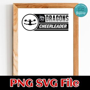 Dragons Cheerleader SVG design template