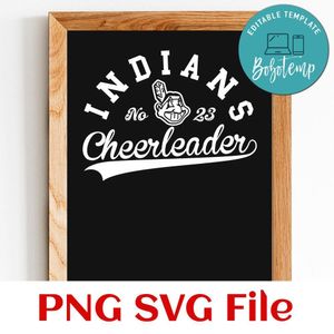 Indians Cheerleader Team SVG Customizable