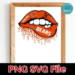 Lips Chicago Bears PNG file template