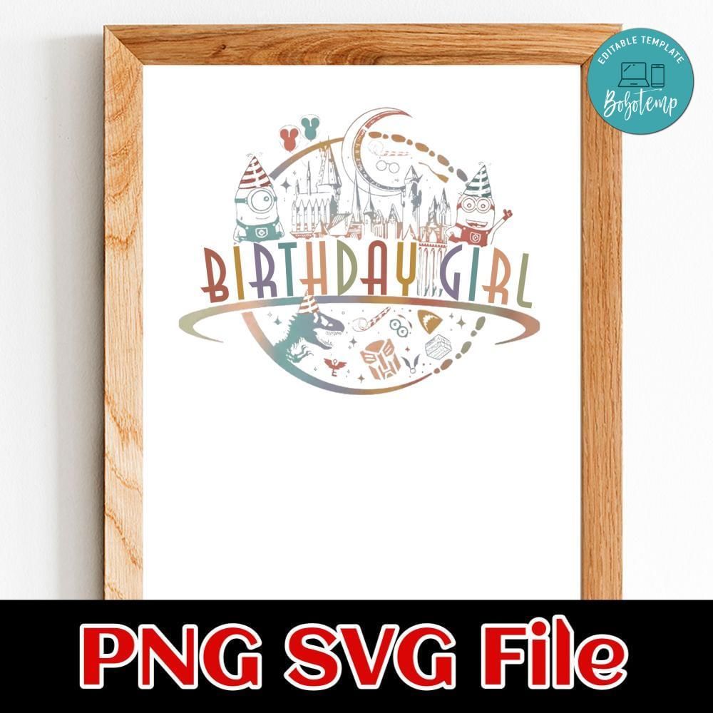 Universal Studios Birthday Girl Customer Request PNG file template