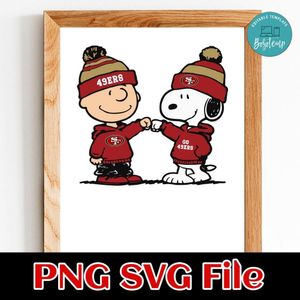Charlie Brown And Snoopy San Francisco Football Go 49ers Customer Request PNG file template
