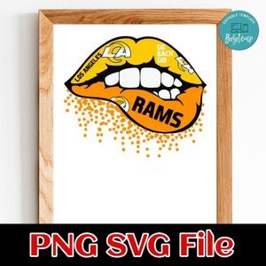 Lips Los Angeles Rams PNG file template