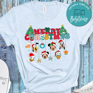 Merry Christmas Mickey Mouse Ornaments PNG file template