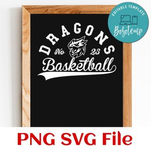 Dragons Basketball Team SVG Customizable