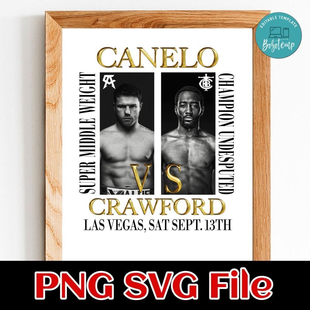 Canelo vs Crawford 3 Customer Request PNG file template