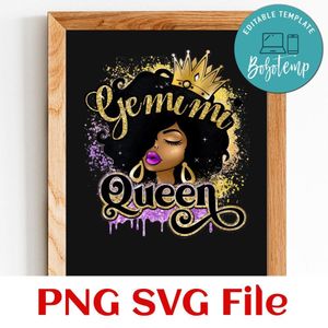 Melanin Queen PNG design template