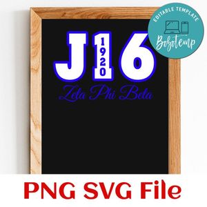 J16 Zeta Phi Beta PNG SVG file template
