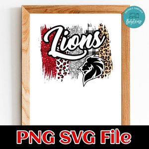 Team Blue Lions Brush stroke PNG design template