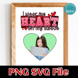 I wear my heart on my sleeve PNG SVG file template