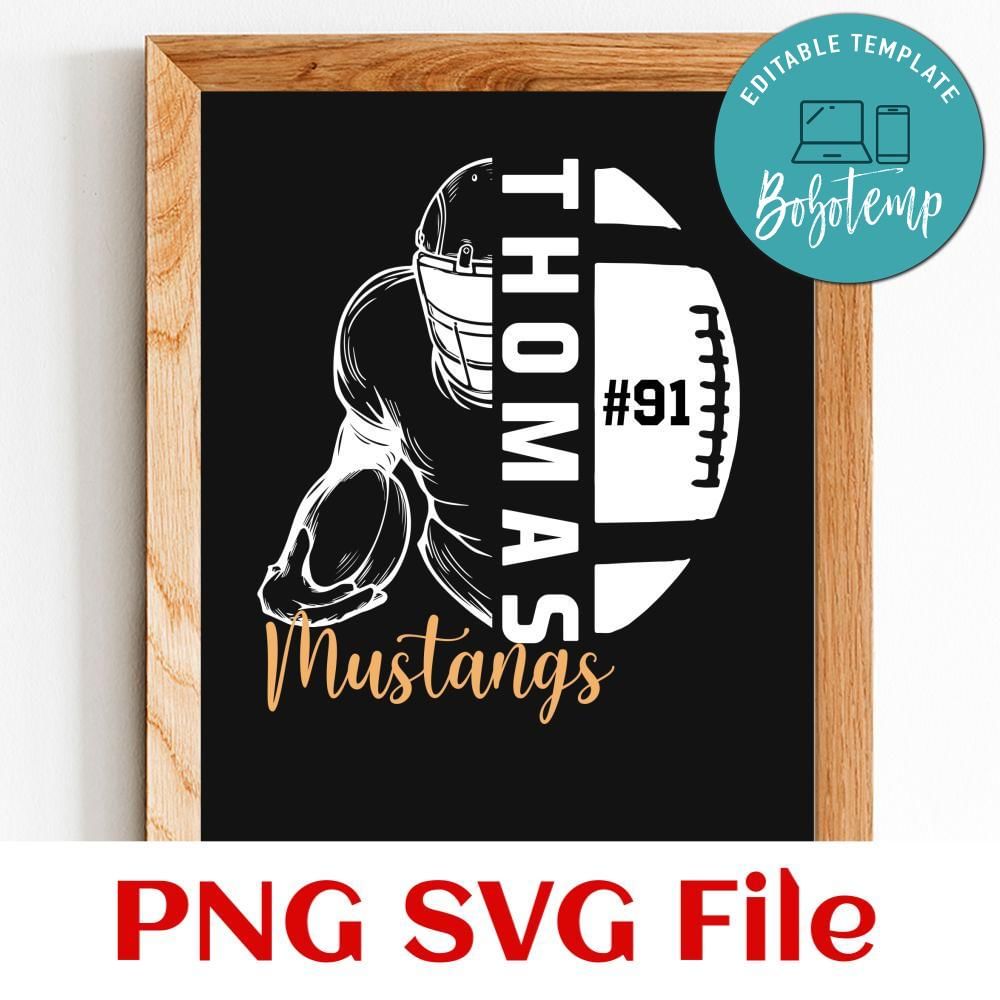 Personalized Football Name and Number Customer Request PNG | Bobotemp
