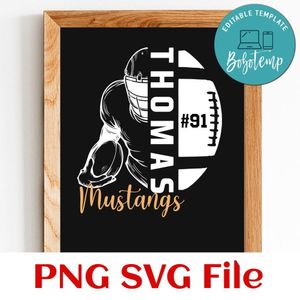 Personalized Football Name and Number Customer Request PNG file template