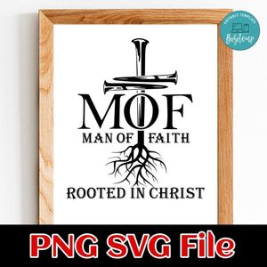Man Of Faith Rooted in Christ SVG PNG file template