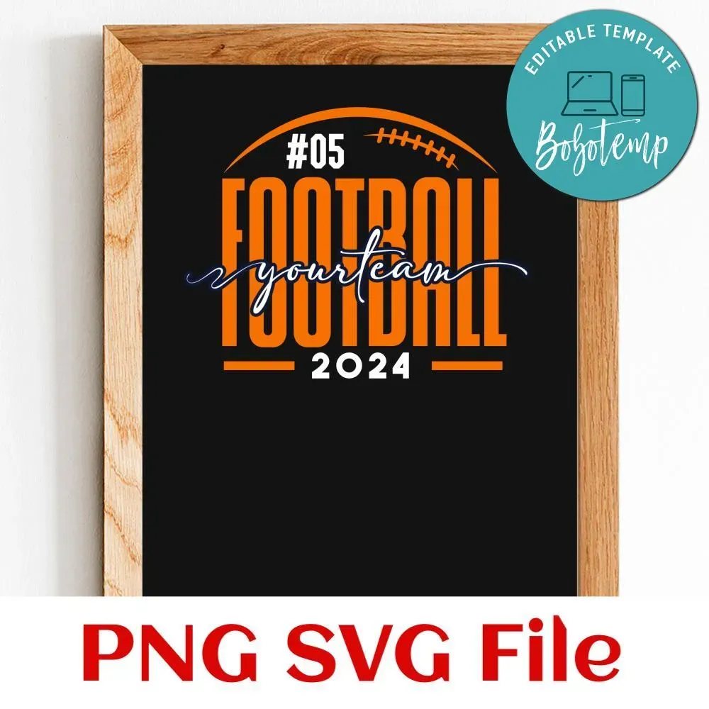 Football Custom Number and Team Name SVG design template | Bobotemp