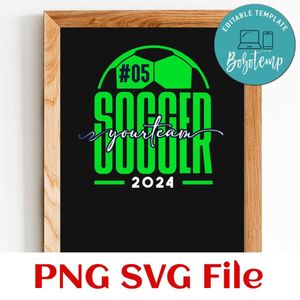 Soccer Custom Number and Team Name SVG design template