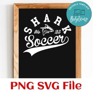 Sharks Soccer Team SVG Customizable