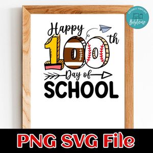 Happy 100 days of school PNG SVG file template
