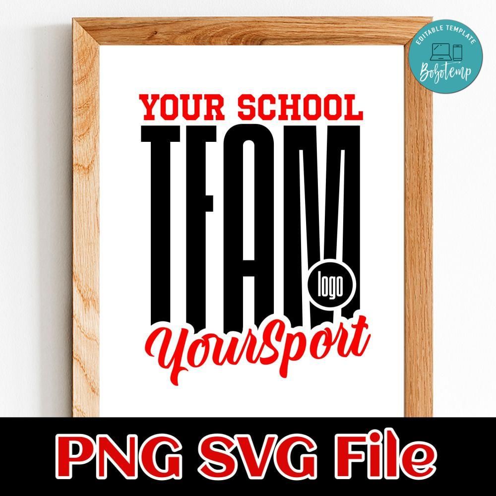 Custom Your school sport team Name SVG PNG | Bobotemp
