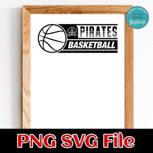 Pirates Basketball SVG design template