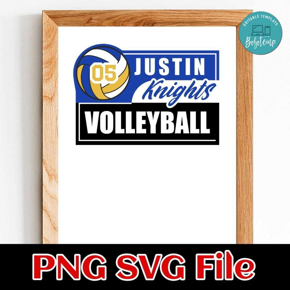 Volleyball Custom Name Team Name SVG design template | Bobotemp