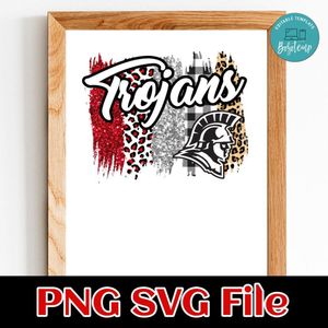 Team Blue Trojans Brush stroke PNG design template