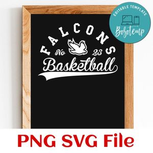 Falcons Basketball Team SVG Customizable