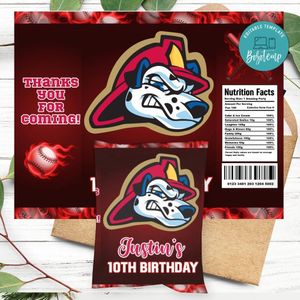 Peoria chiefs Chip Bag Customizable template instant download