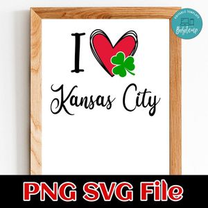 I love Kansas City Patricks Day PNG SVG file template