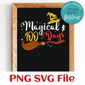 Magical 100 days PNG SVG file template