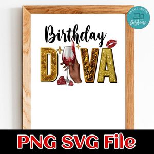 Birthday Diva Customer Request PNG file template